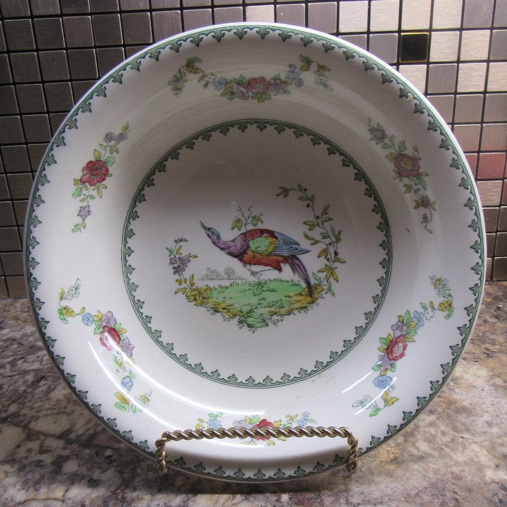 VINTAGE SPODE "VIENNA BIRD" 7 1/2" SALAD OR SERVING BOWL.